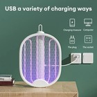 Rechargeable Dual-mode Electric Fly Swatter Bug Zapper With Base  Lightweight