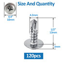  8 X 1 2  Sheet Metal Screws 410ss  Truss Head  Self-tapping  120pcs   Bit