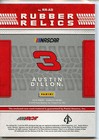 2018 Donruss Racing Nascar Rubber Relics Race Used Tire Austin Dillon