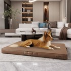 Luxury Leather Large Dog Bed 3d Orthopedic Pets Dog Cat Beds Cushion Waterproof 