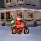 Christmas Gemmy 7 Ft Motorcycle With Santa   Tree Holiday Inflatable Nib