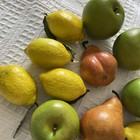 Lot Of 12 Faux Artificial Realistic Plastic Decorative Fruit Lemons Apples Pears