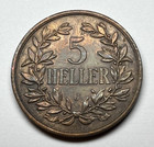1909 German East Africa - 5 Heller  Km-11 