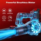 Cordless Leaf Blower 680cfm 280mph   6 Speed Levels Electric W 2 Batteries 6 0ah