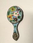 Vintage Antique Chinese Mini Hand Mirror Cloisonne Enamel Floral 3  Long As Is