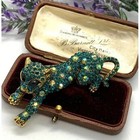 Crystal Leopard Brooch Rhinestone Animal Pin Baroque Coat Scarf Jewelry Gift