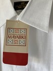 Men Mexican Guayabera Wedding Dress Shirt White Size 40