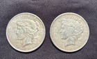 Lot Of 2 Silver Peace Dollars 