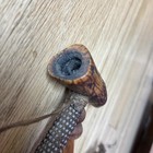 Vintage Navajo Antler Peace Pipe - Beaded Mid-century Ceremonial Spirit Pipe