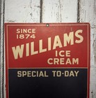 Vtg Williams Ice Cream Special To-day Chalkboard Cardstock Advertising Sign Read