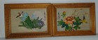 Vintage Asian Oriental Paintings Signed   Framed  2  Pair
