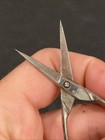 Vtg 1    Blade Metal Sewing Scissors Fk Germany Antique Unique Finger Rest Loops