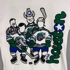 Vintage Houston Aeros Shirt Mens Large White Single Stitch Double Sided 1995 Ihl