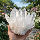 520g Natural Clear Quartz Cluster Chakra Balancing Spiritual White Crystal Decor