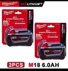 2 Pcs 18v Milwaukee 48-11-1860 6 0 Ah Batteries M18 Xc18 48-11-1860 New In Pack