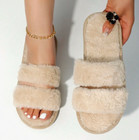 Women s Winter Indoor Fur Slippers Size 7-8 Cute Slip On Shoes