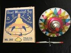 Vintage J  Chein Tin Lithograph Iridescent Giant Musical Top  202 Original Box 