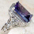 16ct Natural Alexandrite 925 Sterling Silver Art Deco Ring Sz 5 6 7 8 9 Re2