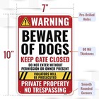 Beware Of Dog Sign  10 X 7 Inch Aluminum Guard Dogs Warning No Trespassing