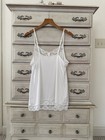 White Fairy Lace Trim Cami Coquette Tank Top