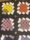 Lot Of 20 5    Vibrant  Centers Edged In Black Crochet Granny Square Blocks Afghan