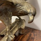 Vintage Large Solid Brass American Bald Eagle Statue 17    T X 18  W  Mcm Decor