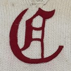Vintage C Letter Football Shawl Collar Neck Sweater Spalding 1919 Wool Knit