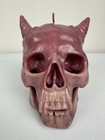 Large Horned Skull Candle Gothic Devil Demon Halloween Horror Decor Unused