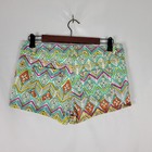 Love Fire Denim Shorts Juniors 9 Multicolor Low Rise Womens Colorful Geometric