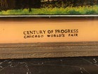 Rare 1933 Chicago Century Of Progress fort Dearborn Reverse Painted Glass Tray