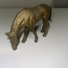 Solid Heavy Brass Horse Figurine 4    Tall Vintage Decor