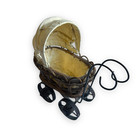 Victorian Baby Doll Carriage Buggy Wicker Stroller Canopy Vintage Style 8x4x8