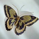Vintage 1970s-80s Enamel Brass Butterfly Wall Decor Set Of 3 Made In India