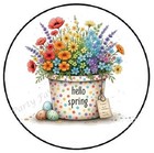 Hello Spring Colorful Flowers Envelope Seals Labels Stickers Party Favors