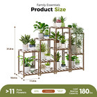 Bamworld Plant Stands Indoor 4 Sets Plant Shelves Outdoor Wooden Plant Holder