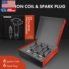 Set Of 6 Ignition Coil Pack And Iridium Spark Plugs Compatible With Honda Pilot