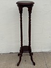 Vtg Barley Twist Pedestal Display Plant Stand Accent Side Table 2 Tier 40 