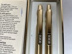 Vintage Paper Mate Double Heart Gold Tone Pen   Pencil Set W  Box