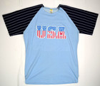 Vintage T-shirt Usa Baseball Shirt Size M l 70s 2 Tone Blue Jersey  Back  7