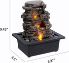 Tabletop Water Fountain Indoor Zen Desktop Waterfall Decor With Led Light
