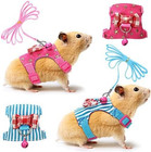 Satinior 2 Pieces Small Hamster Harness And Leash Set  Ferret Guinea Pig Clothes