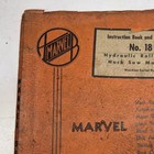 Marvel No 18 Hack Saw Instruction Manual Parts List Book Maintenance Service