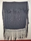 Fantastic Vintage Chinese Piano Fringes Shawl Silk Scarf Embroidery Needlework