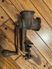 Vtg Best Made No 15 Meat Grinder Metal W  Wooden Handle Usa Table Mount Rustic