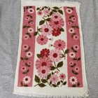 Lot Of 4 Vintage Hand Towels 70   s Retro Floral Fringe  Bath Kitchen