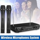 Professional Wireless Microphone System Dual Handheld Mic Cordless Receiver Vhf