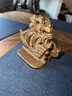 Vintage Mcm Solid Brass Bookends Pirate Clipper Ship Schooner Nautical Boat