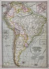 1902 Century Map - South America - Brazil Argentina Peru Chile Colombia Amazon