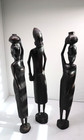 4 Vintage Hand Carved Ebony   Palm Wood Figurines Tribal African Art 14  