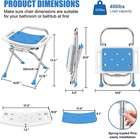 Folding Shower Chair Seat 400lbs Portable Travel Shower Stool white